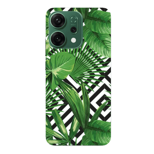 Oppo RENO 14 Green Laves arrow Transparent Silicone TPU Θήκη